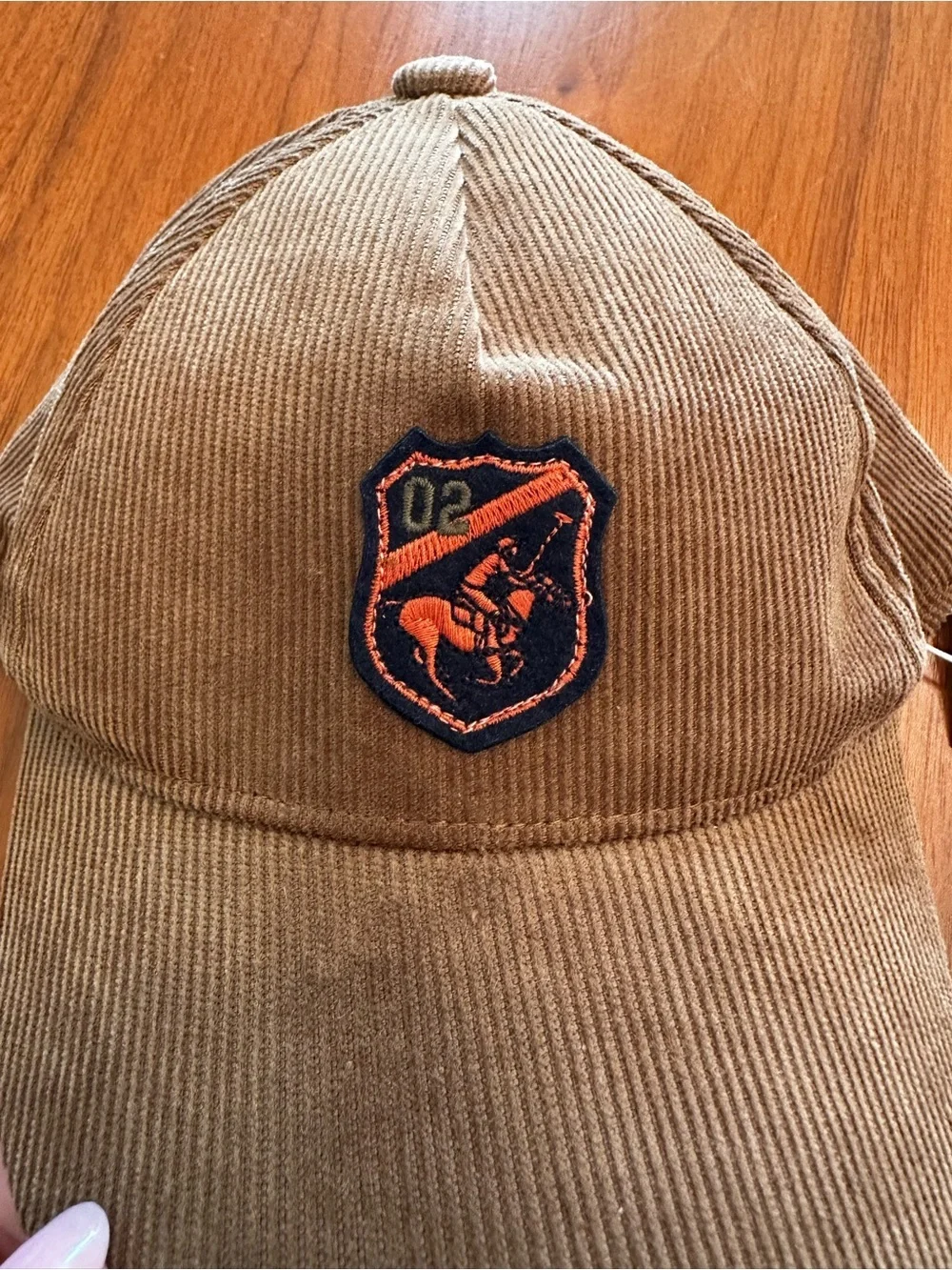 NWT Janie and Jack Corduroy Cap with Navy & Orange Polo Patch size 6-12 months